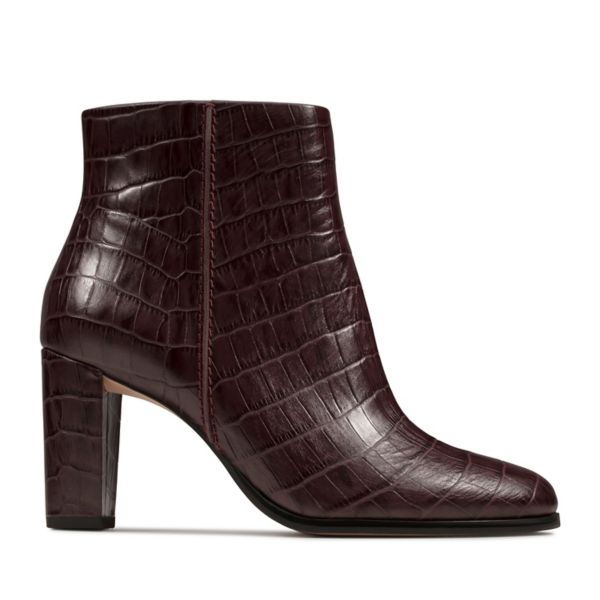 Clarks Womens Kaylin Fern Ankle Boots Burgundy | CA-7291536